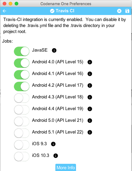Travis select jobs form